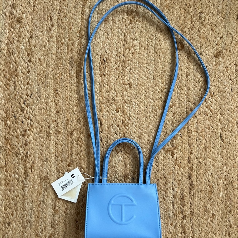 Telfar Blue Mini Bag with Padlock Design